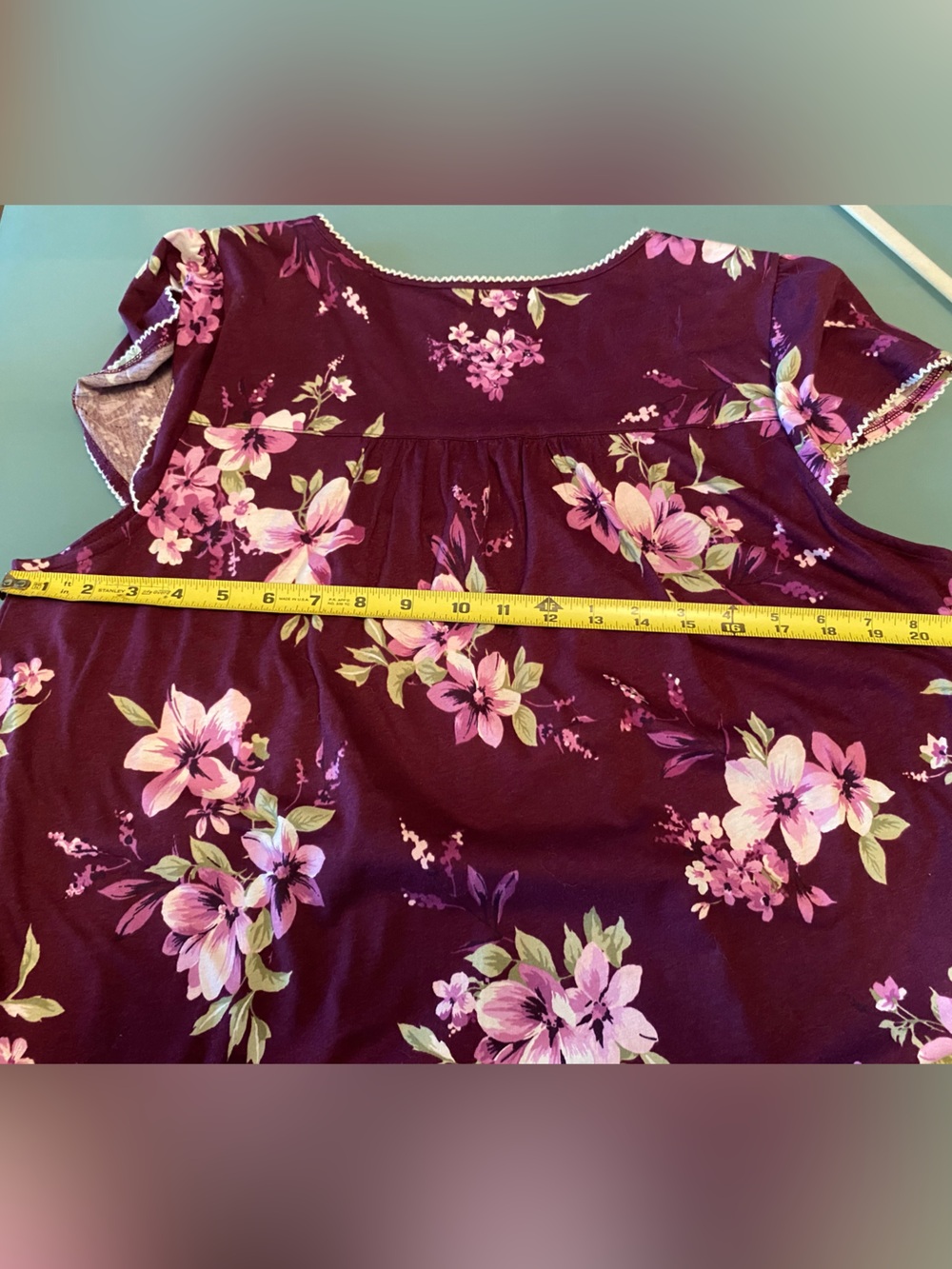 Charter Club Plum Floral Lace-Trim Nightgown - Picture 6 of 6